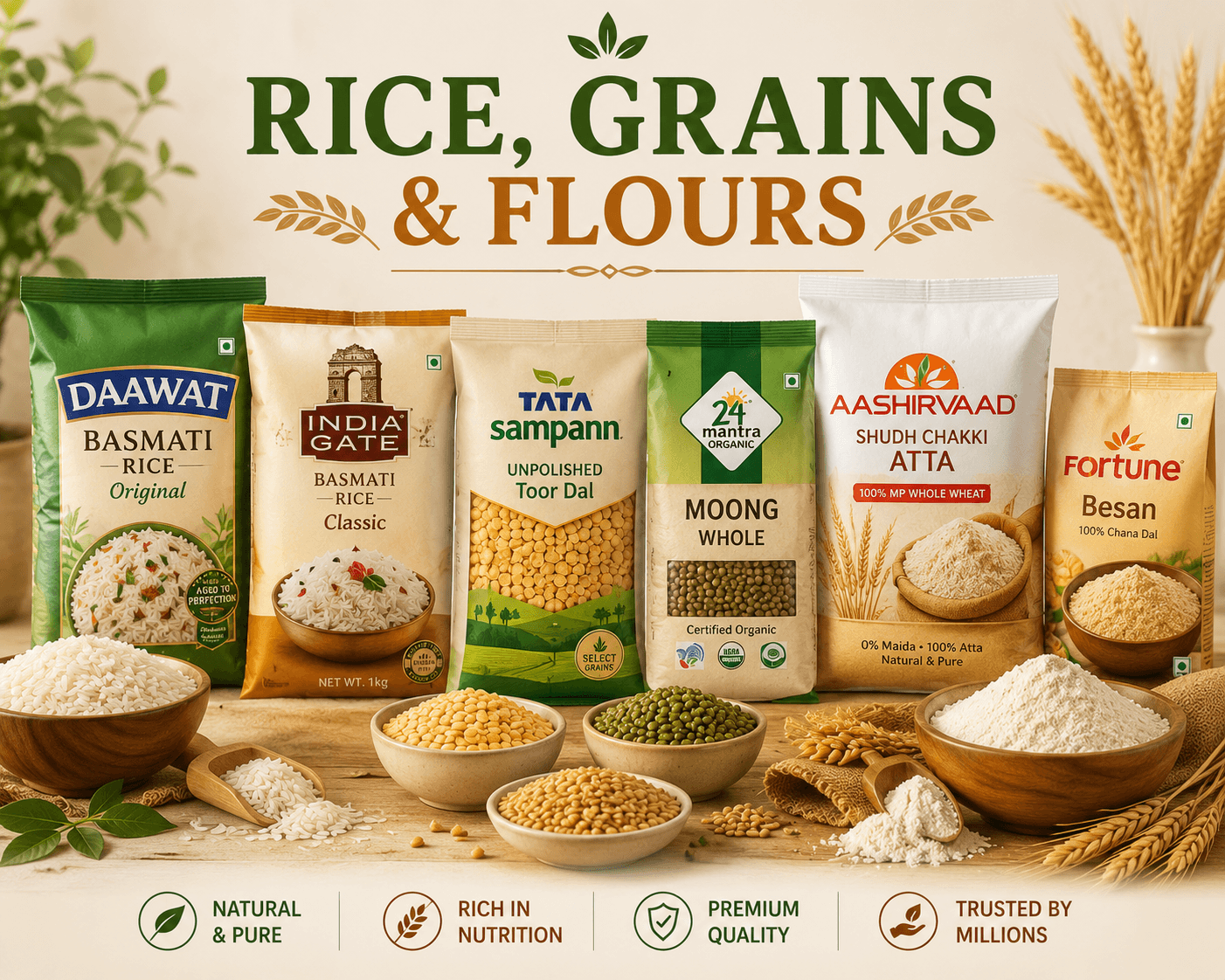 Rice, grains & flours